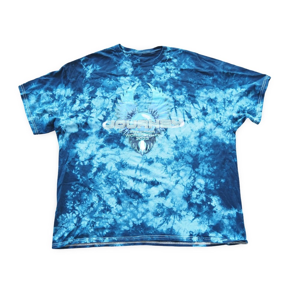 Journey Freedom World Tour 2023 Tie Dye Concert T Shirt Blue Mens L-XL